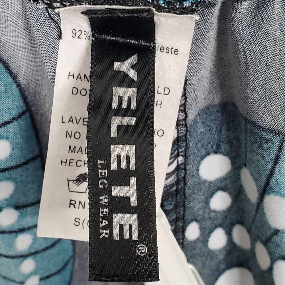 Yelete Leg Wear Sz S Pants High Foldover Waist Butterfly Print Wide Flowy Stretc - Picture 9 of 10